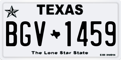 TX license plate BGV1459