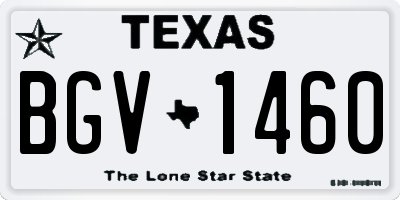 TX license plate BGV1460