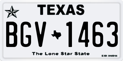 TX license plate BGV1463