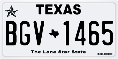 TX license plate BGV1465