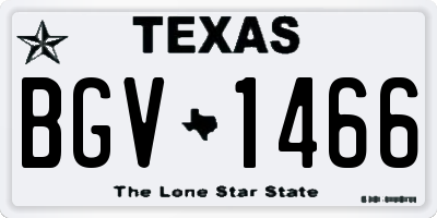 TX license plate BGV1466