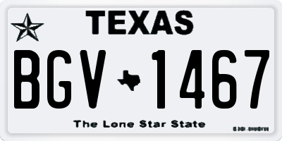 TX license plate BGV1467