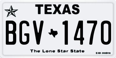 TX license plate BGV1470