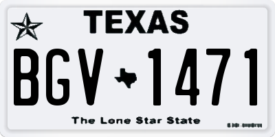 TX license plate BGV1471