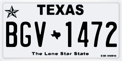 TX license plate BGV1472