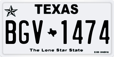 TX license plate BGV1474