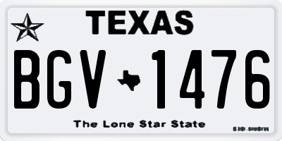 TX license plate BGV1476