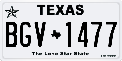 TX license plate BGV1477