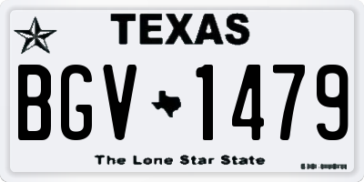 TX license plate BGV1479
