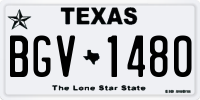 TX license plate BGV1480
