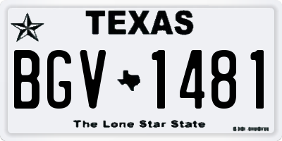 TX license plate BGV1481