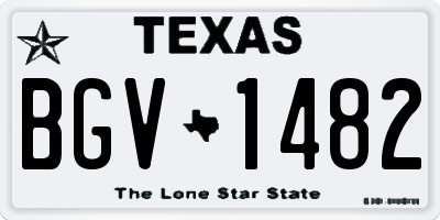 TX license plate BGV1482