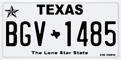 TX license plate BGV1485