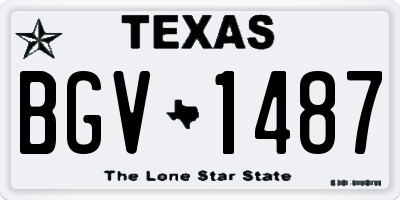 TX license plate BGV1487