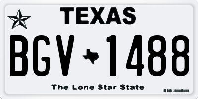 TX license plate BGV1488