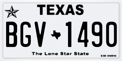 TX license plate BGV1490
