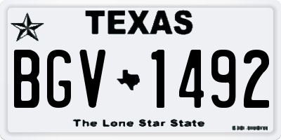 TX license plate BGV1492