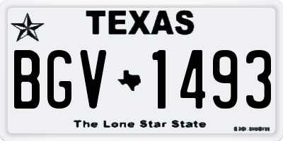 TX license plate BGV1493