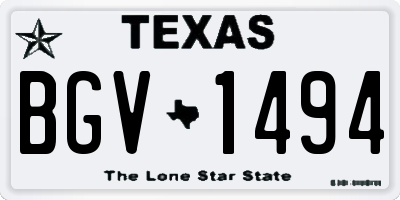 TX license plate BGV1494