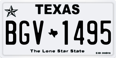 TX license plate BGV1495