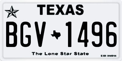 TX license plate BGV1496