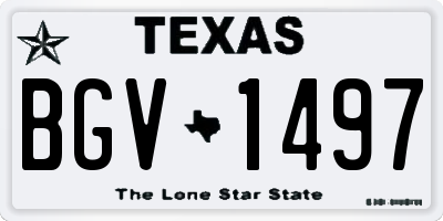 TX license plate BGV1497
