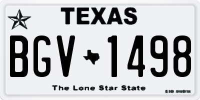 TX license plate BGV1498