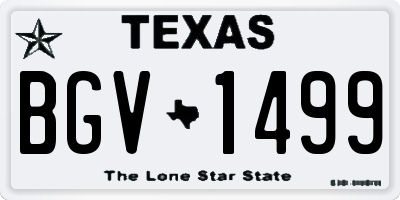 TX license plate BGV1499