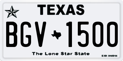 TX license plate BGV1500