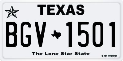 TX license plate BGV1501