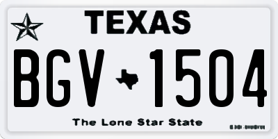 TX license plate BGV1504