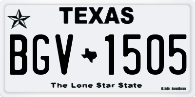 TX license plate BGV1505