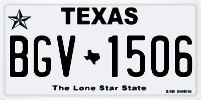 TX license plate BGV1506