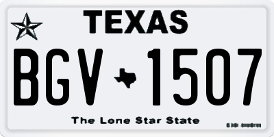 TX license plate BGV1507