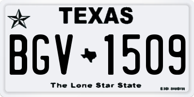 TX license plate BGV1509