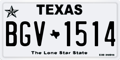 TX license plate BGV1514