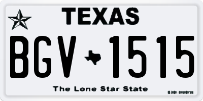 TX license plate BGV1515