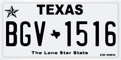 TX license plate BGV1516