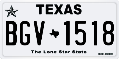 TX license plate BGV1518