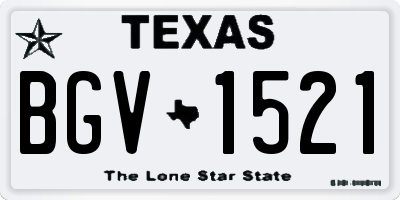 TX license plate BGV1521