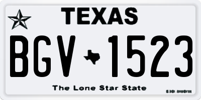 TX license plate BGV1523