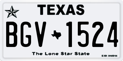 TX license plate BGV1524