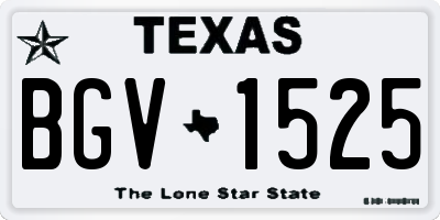 TX license plate BGV1525