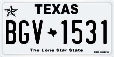 TX license plate BGV1531