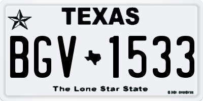 TX license plate BGV1533