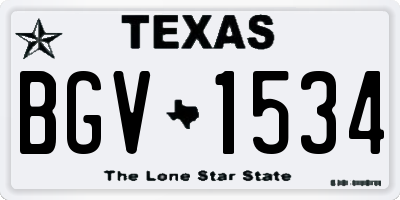 TX license plate BGV1534
