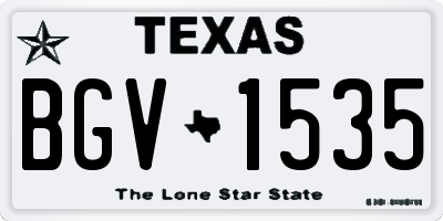 TX license plate BGV1535