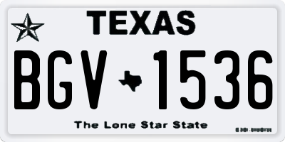 TX license plate BGV1536