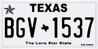 TX license plate BGV1537