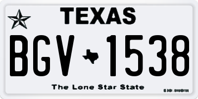 TX license plate BGV1538